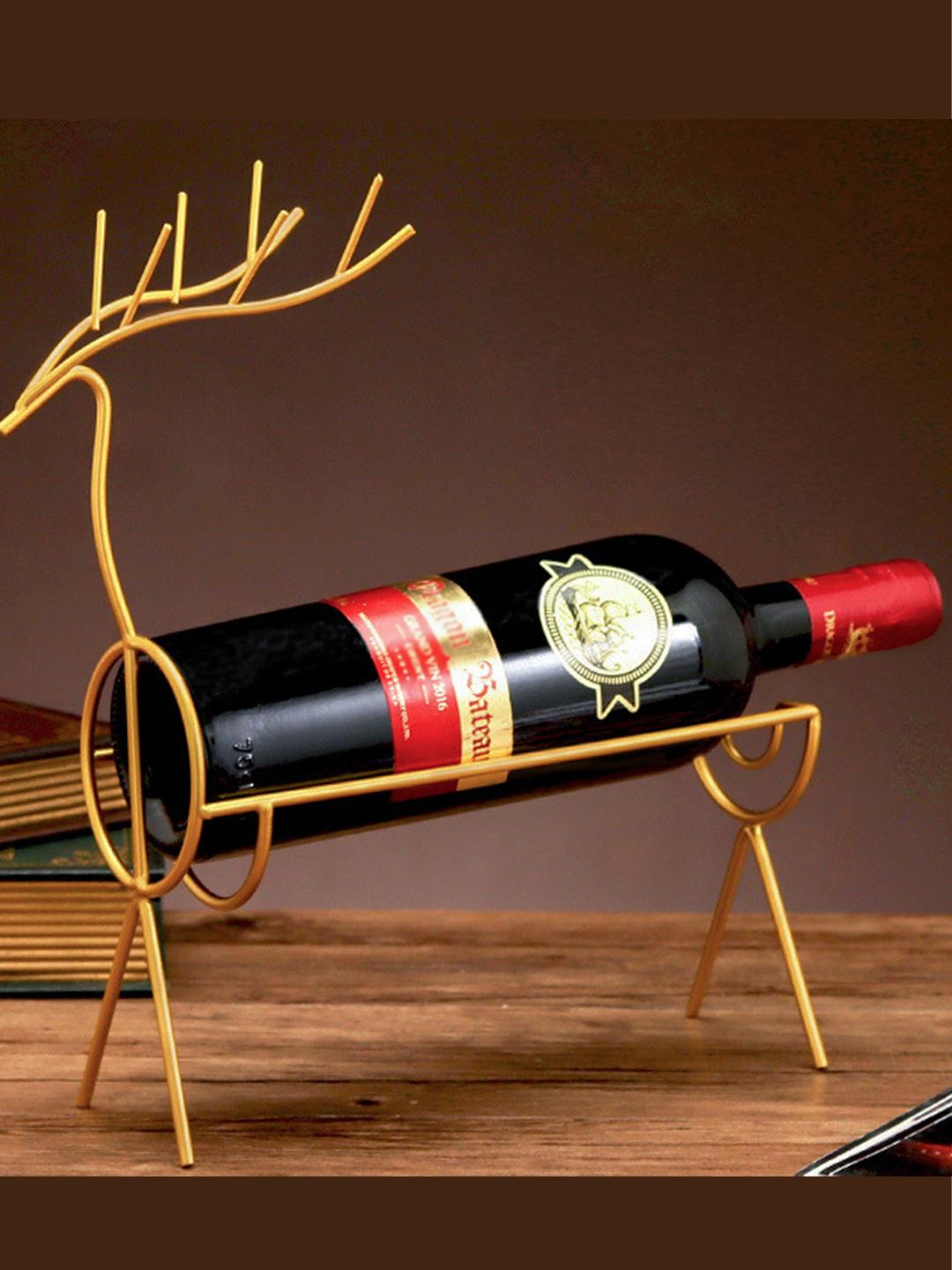 Buy BonZeaL Gold-Toned Deer Wine Bottle Holder Rack Stand - Wine