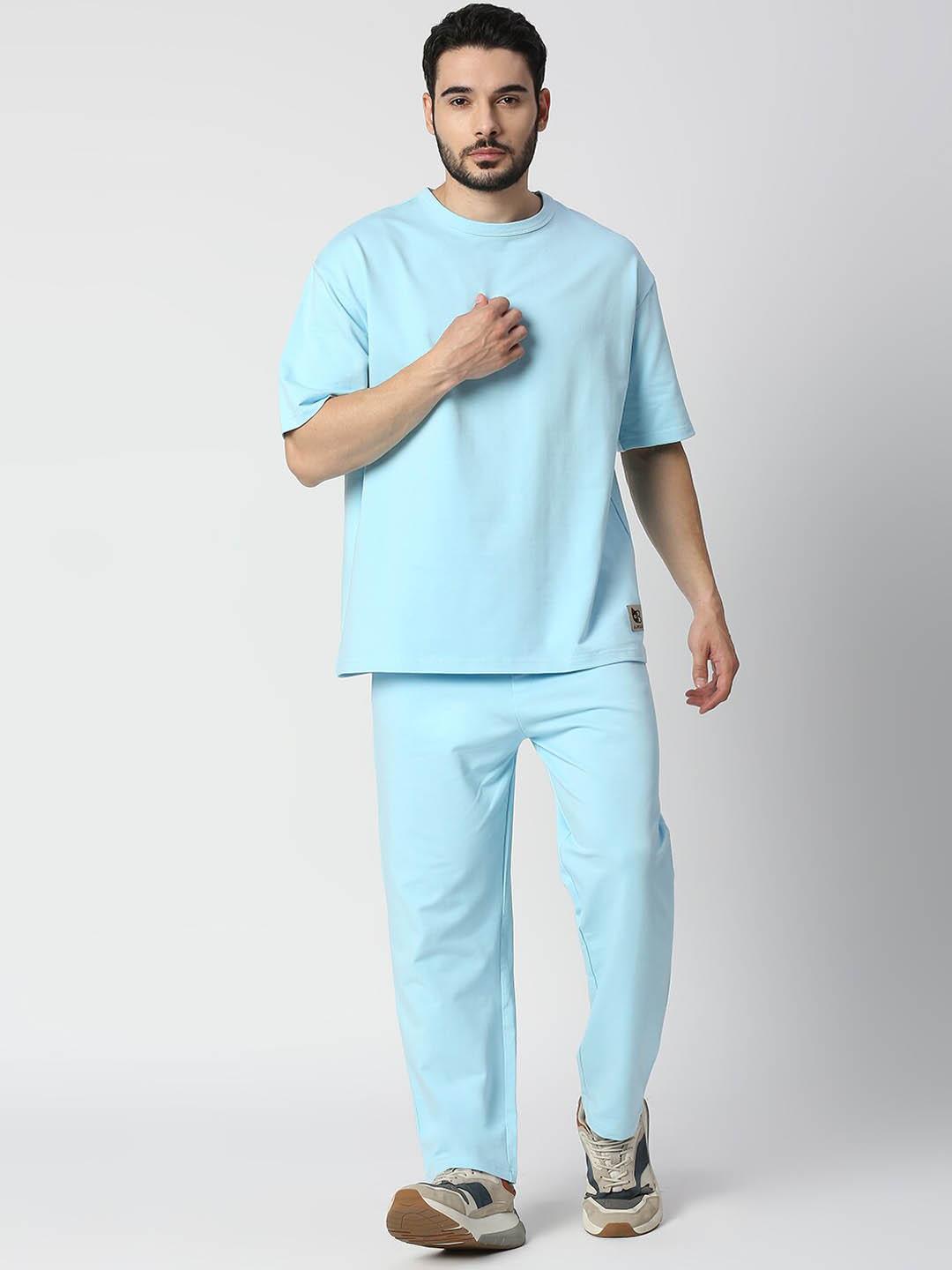 Buy Blamblack Men Blue Solid Co-Ord Set - Myntra