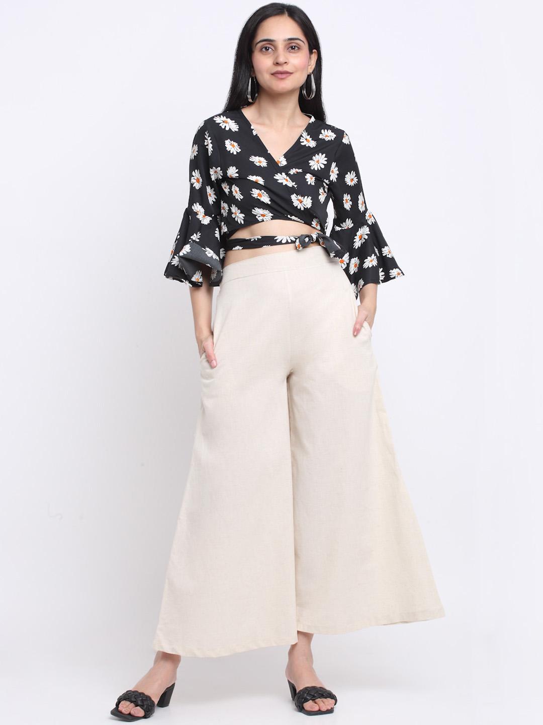 Buy SiaVira Women Beige & Black Floral Printed Co-Ord Set - Myntra