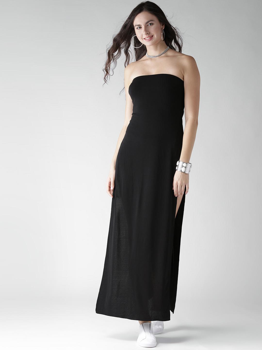 Buy FOREVER 21 Women Black Solid Tube Maxi Dress - Dresses for Women  2098659 | Myntra