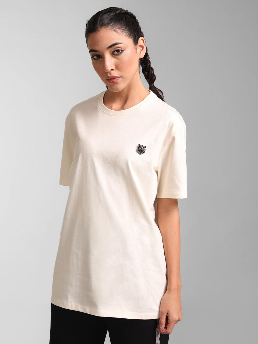 Buy KZ07 By Kazo Women White V-Neck T-shirt - Tshirts for Women