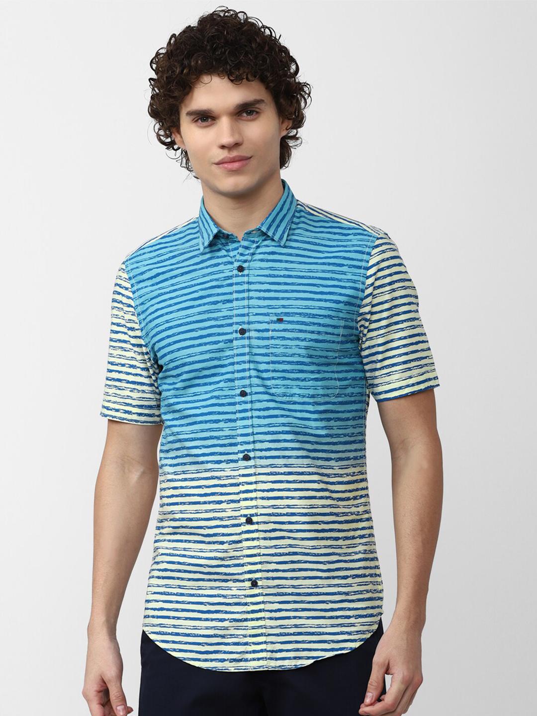 Buy Peter England Casuals Men Slim Fit Horizontal Striped Pure