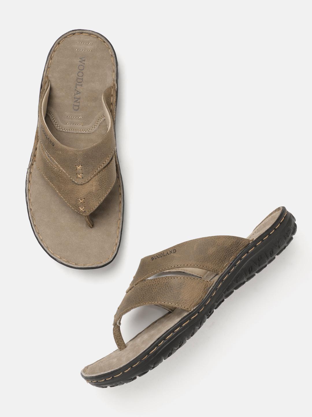 Leather Flip Top Mens Sandals Brands Buy Woodland Men Nubuck