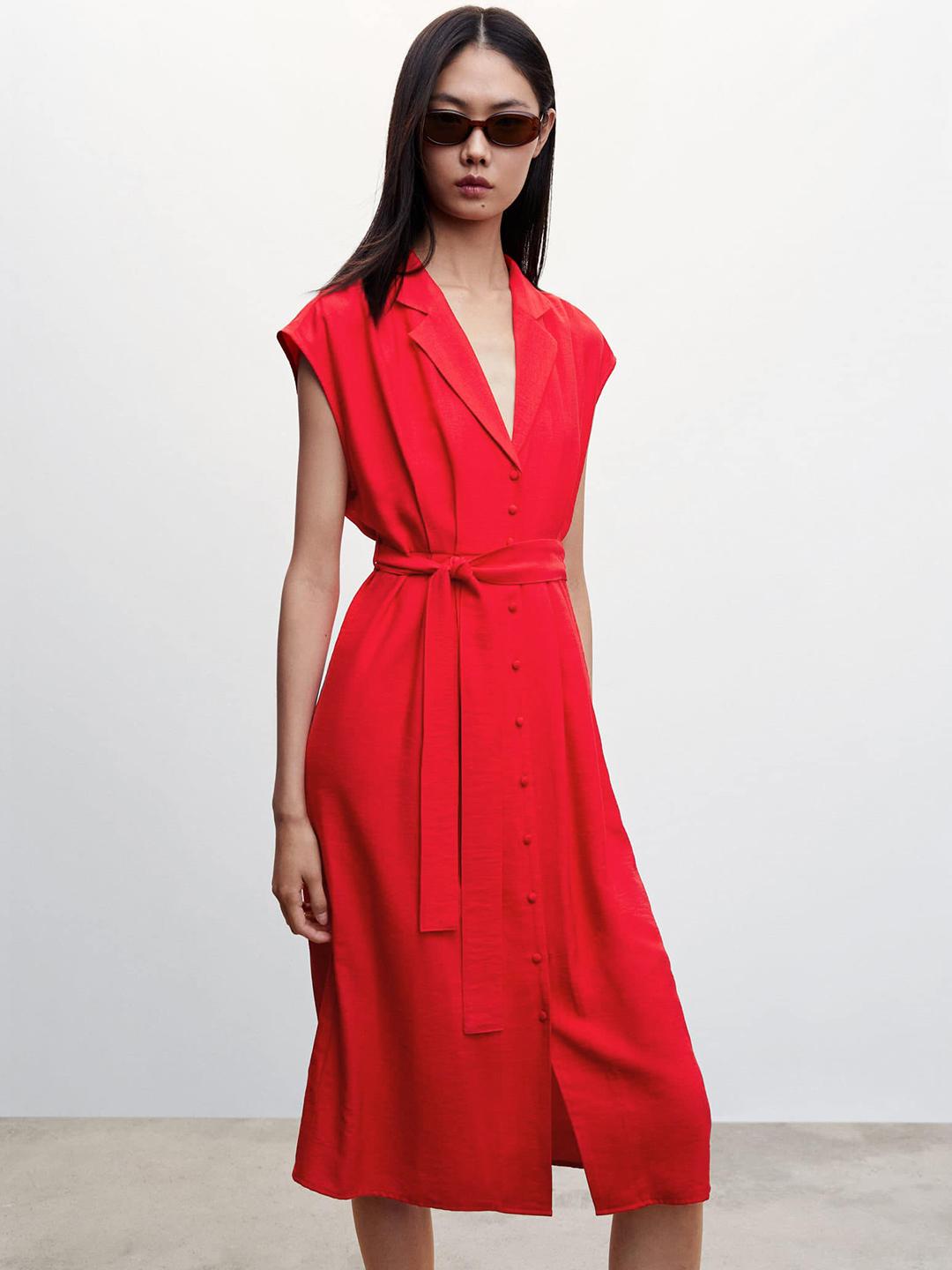 Buy MANGO Shirt Midi Dress With Belt Dresses for Women 21435446