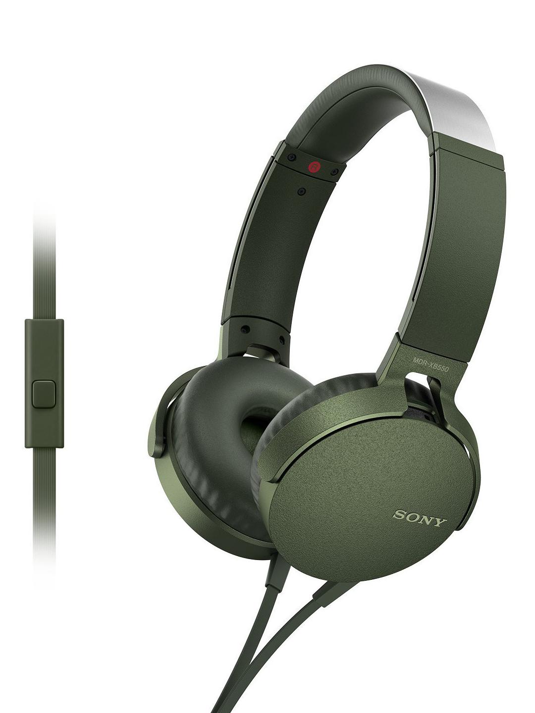 Buy Sony Unisex Olive Green EXTRA BASS Over-The-Ear Headphones MDR