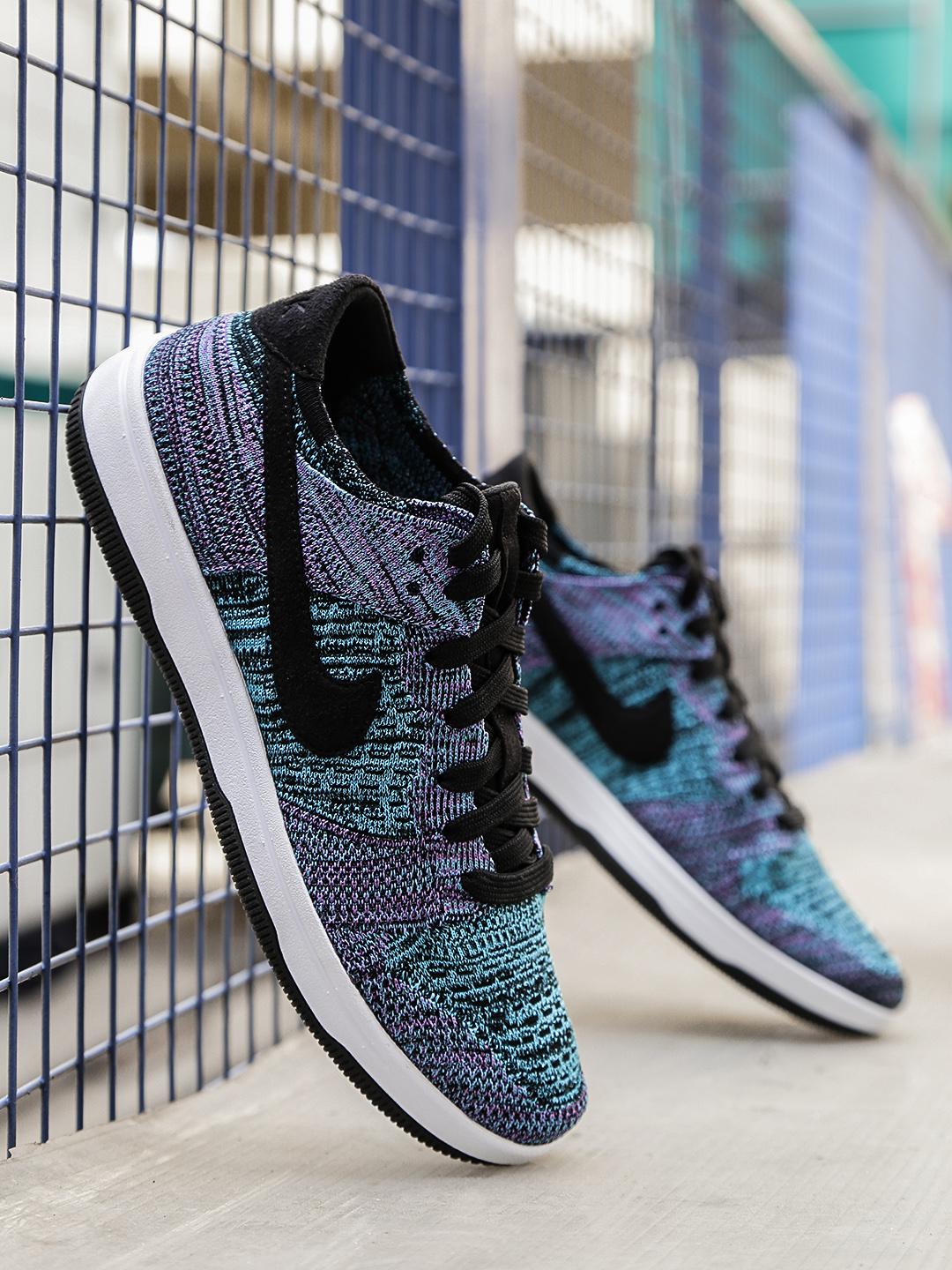 Buy Nike Men Blue & Purple Dunk Flyknit Sneakers - Casual Shoes