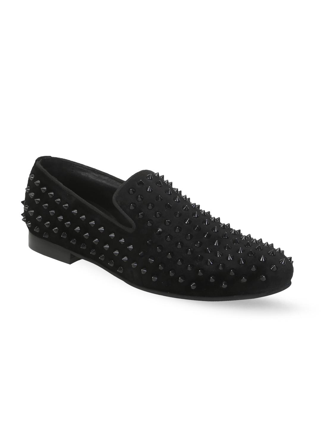 Buy BARESKIN Men Black Studded Loafers Casual Shoes for Men