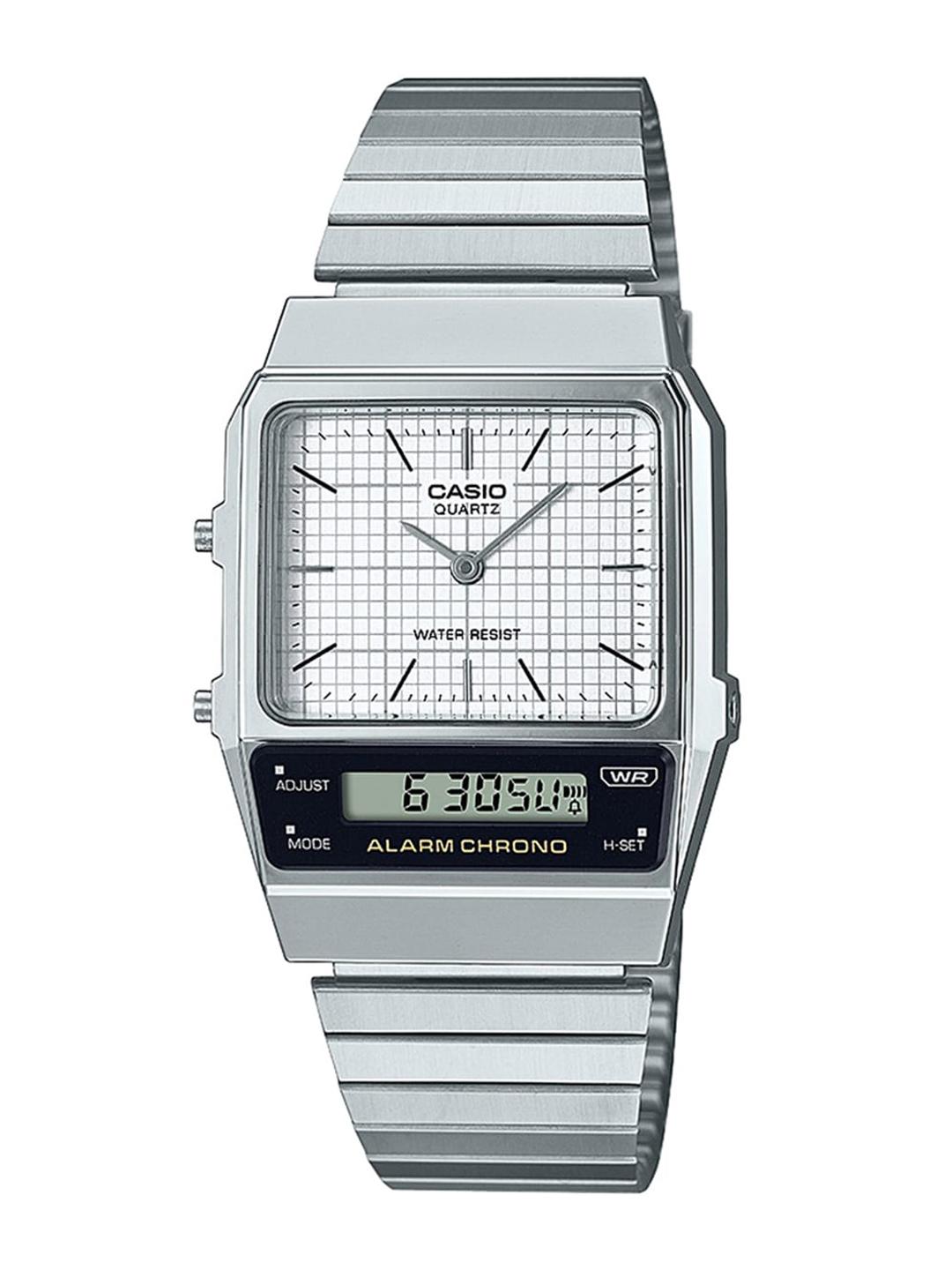 Buy CASIO Vintage AQ-800E-7ADF White Analog-Digital Dial Silver