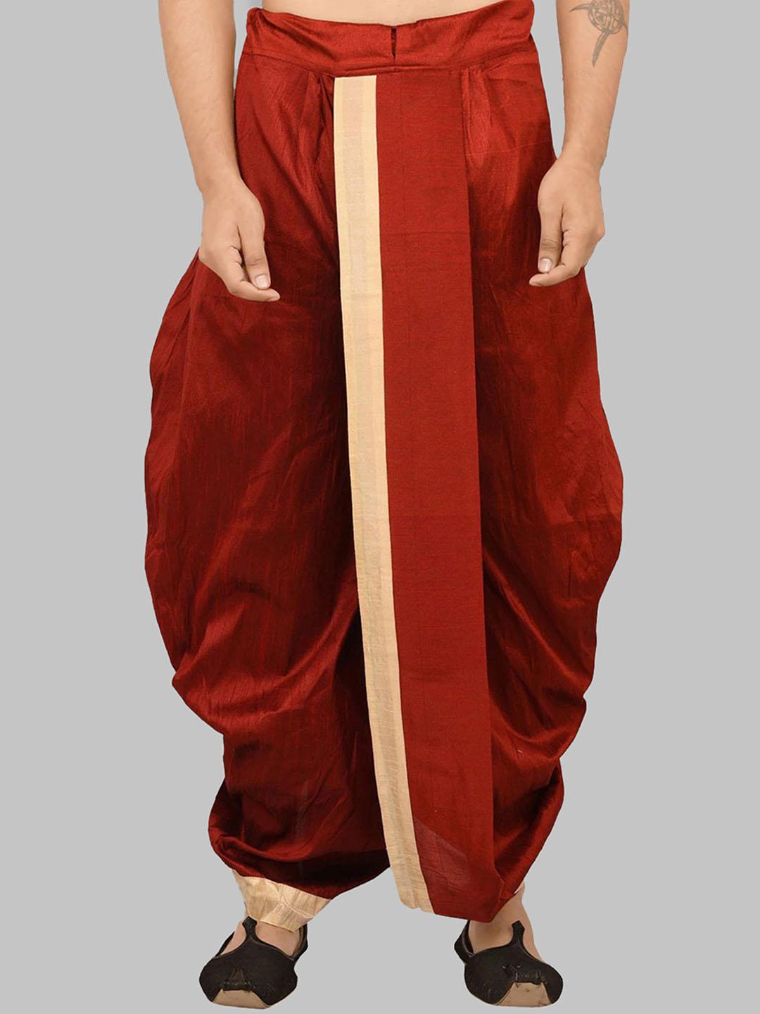 Buy ROYAL KURTA Men Solid Silk Ready To Wear Dhoti Pants Dhotis