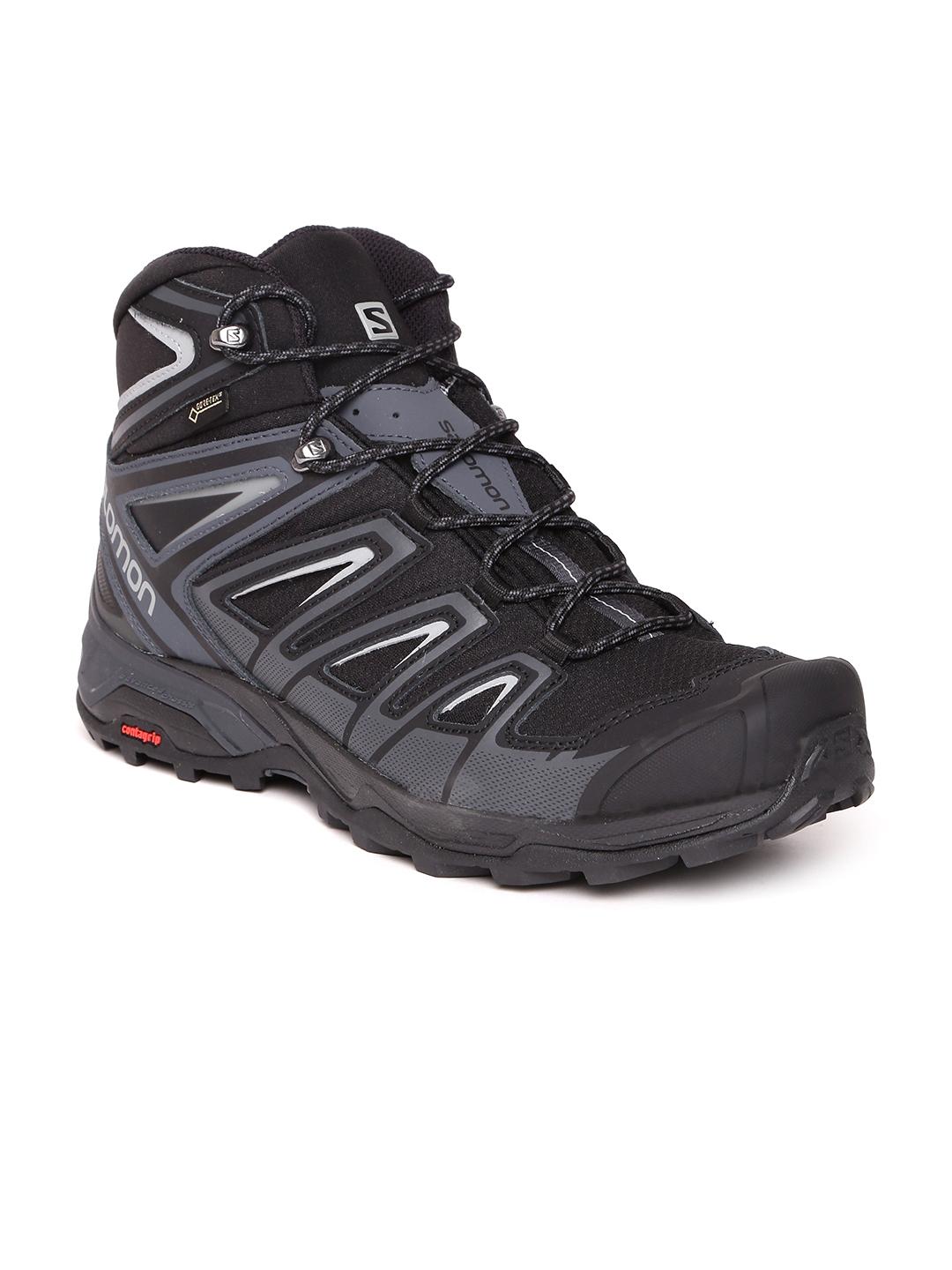 Buy Salomon Men Black X Ultra 3 Mid Gtx Leather Trekking Shoes