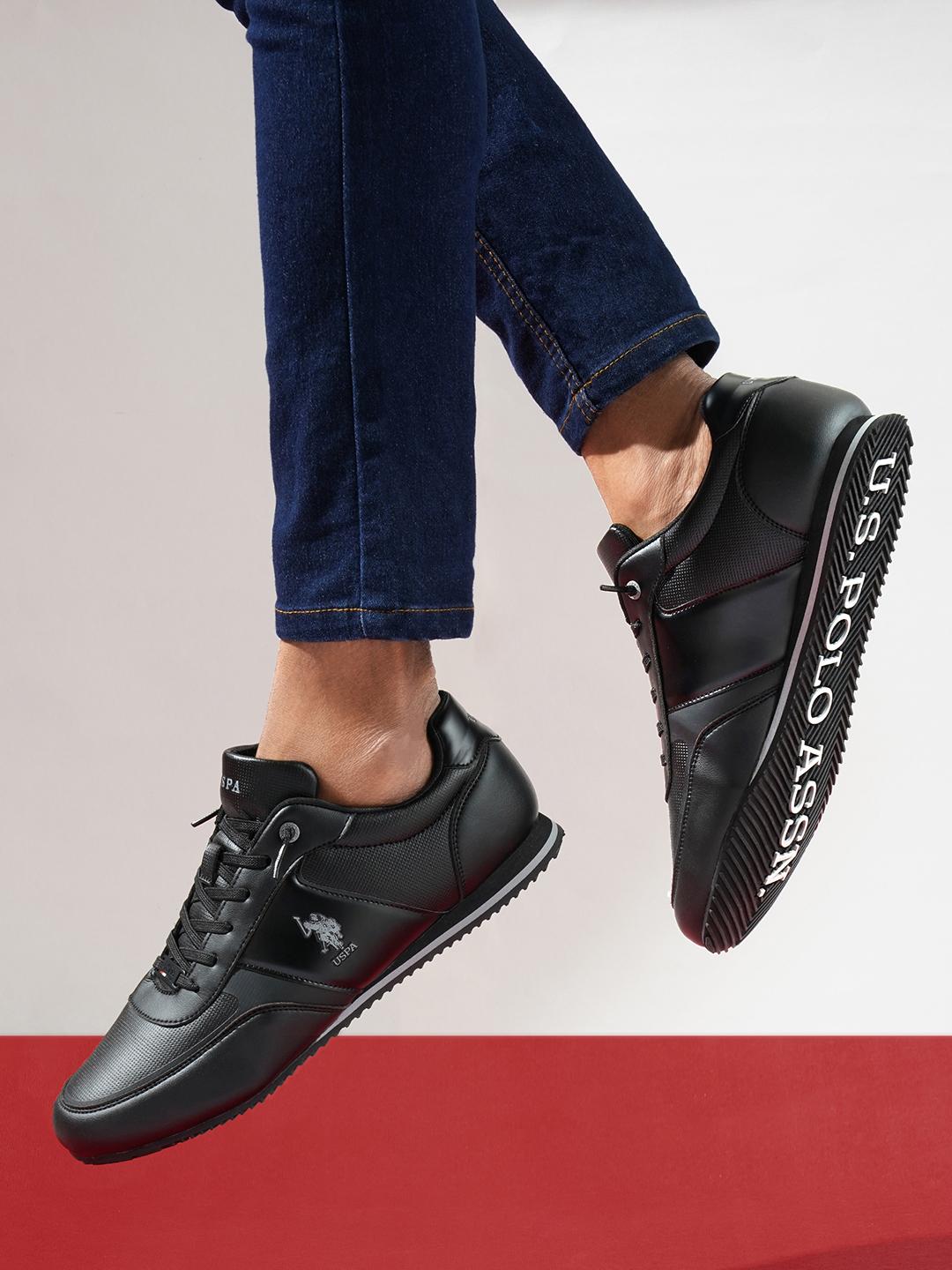 Buy Polo Men Black MARVIN PU Smart Casual Oxfords