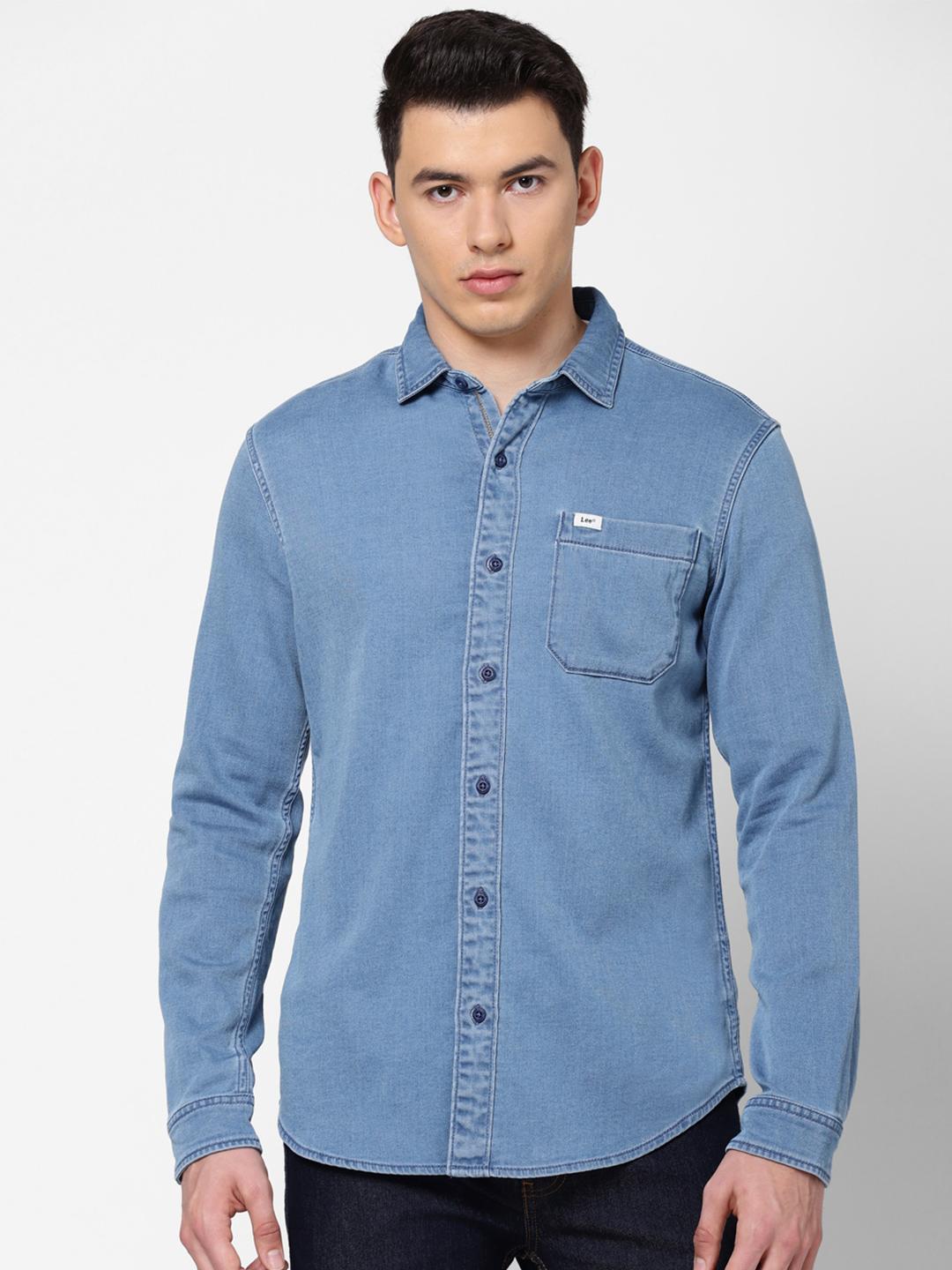 Buy Lee Men Slim Fit Casual Denim Cotton Shirt - Shirts for Men