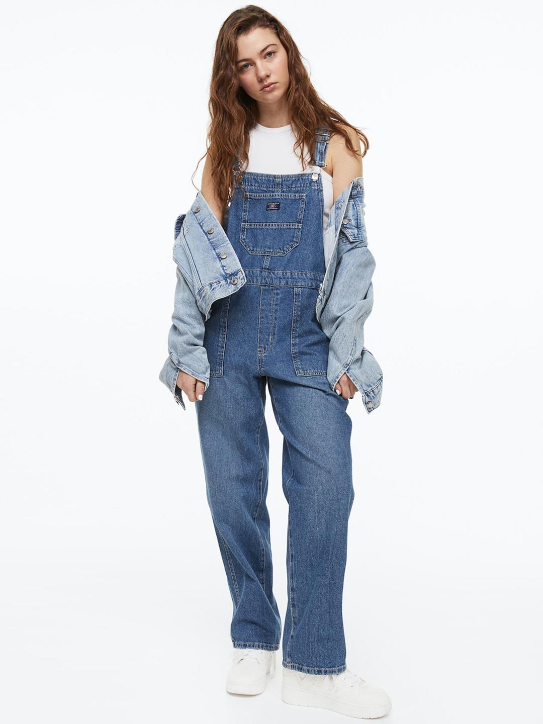 Buy H&M Women Denim Dungarees - Dungarees for Women 21813462 | Myntra