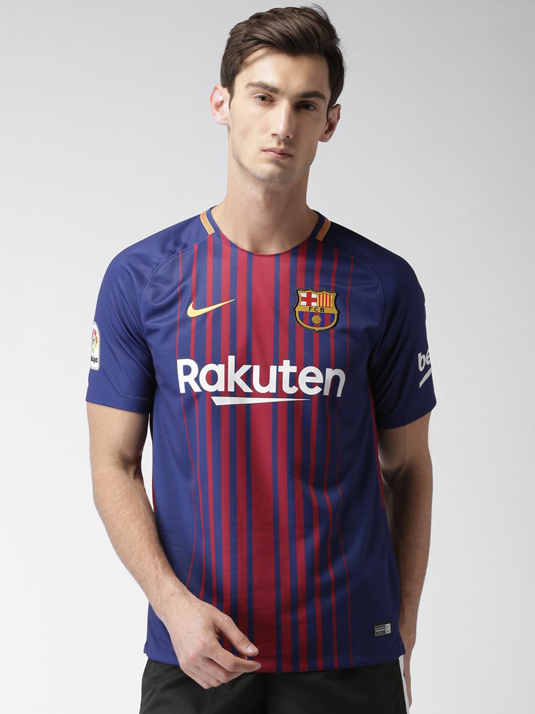 Buy Nike Men Blue & Red FC Barcelona Stadium Home Football Jersey