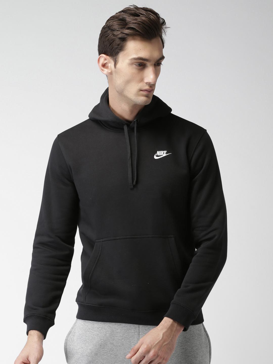 Buy Nike Men Black Solid AS M NSW HOODIE PO FLC CLUB Sweatshirt
