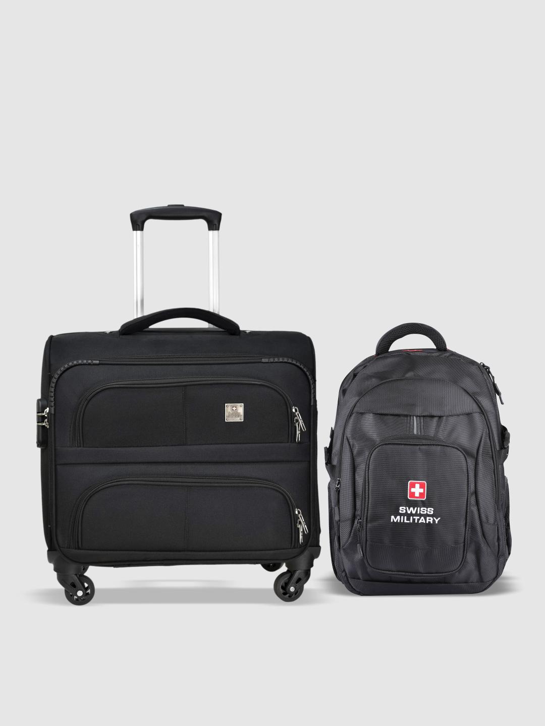 SWISS MILITARY Set Of Soft-Sided Overnighter Trolley Overnighter Laptop  Backpack