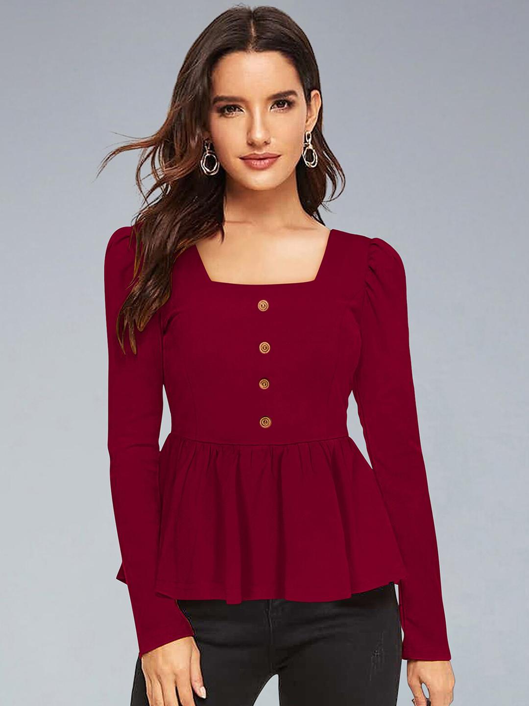 Buy LONDON BELLY Square Neck Peplum Top - Tops for Women 21926050