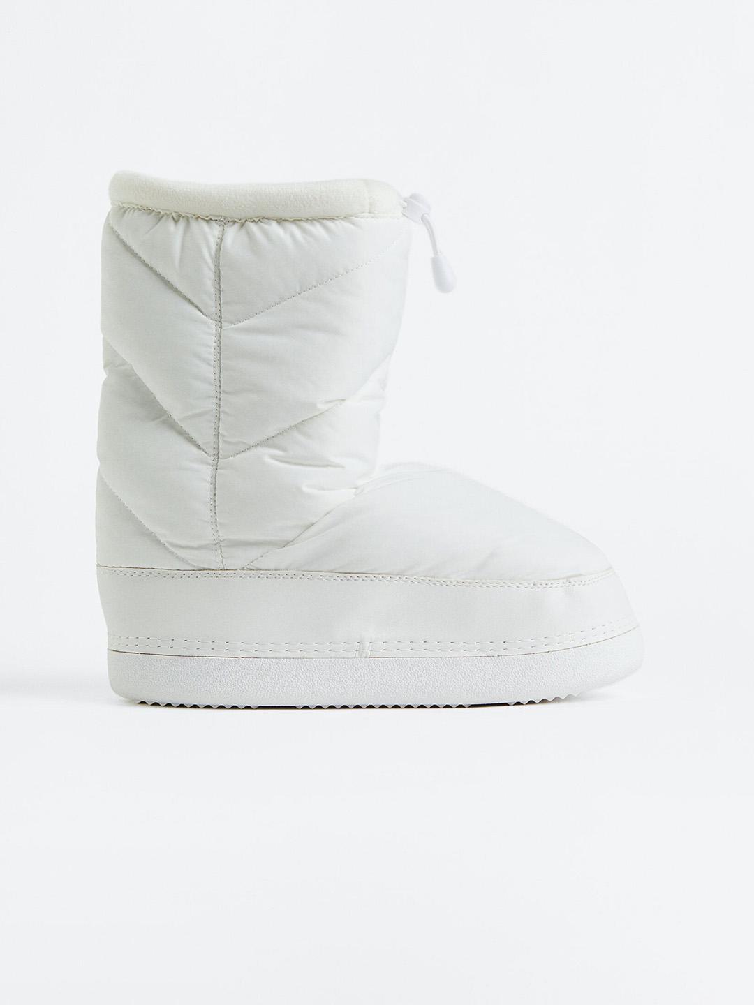 teddy fleece boots white boots h and m