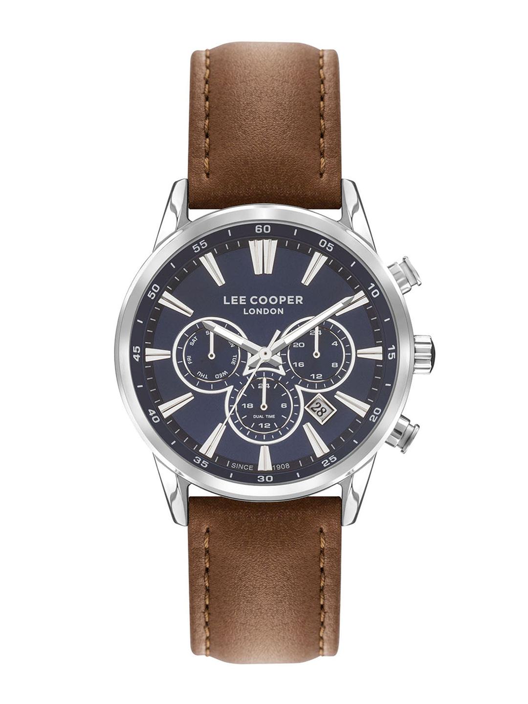 Buy Lee Cooper Men Brass Leather Straps Analogue Multi Function