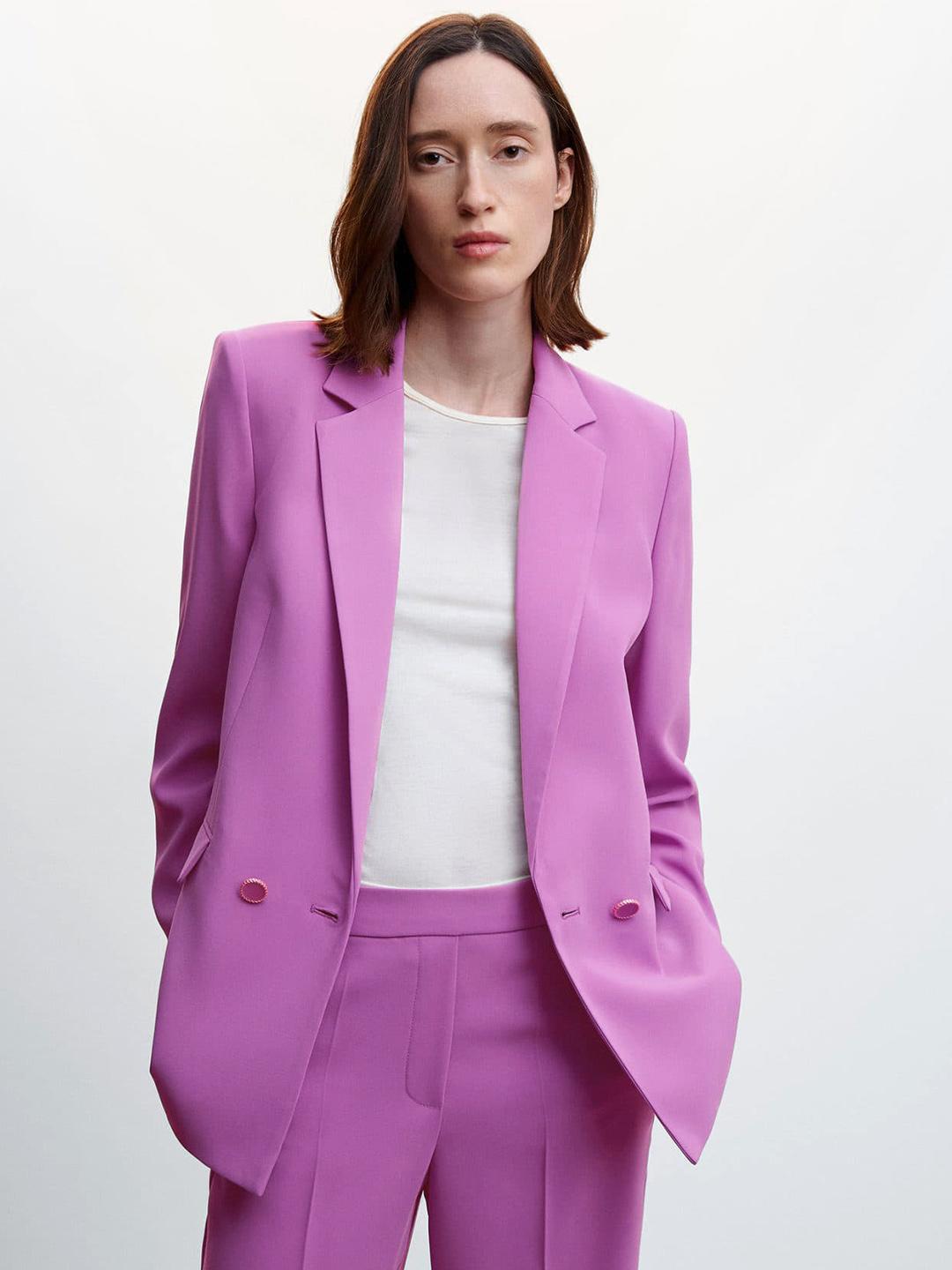 Buy MANGO Sustainable Oversized Fit Solid Formal Blazer Blazers