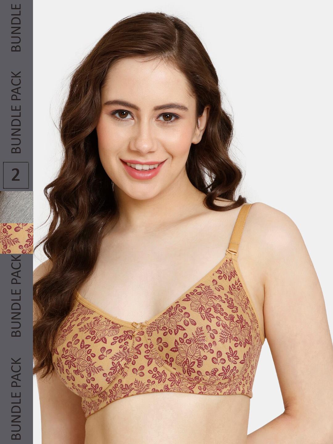 Buy Rosaline by Zivame Pack Of 2 Floral Printed Non-Wired Non