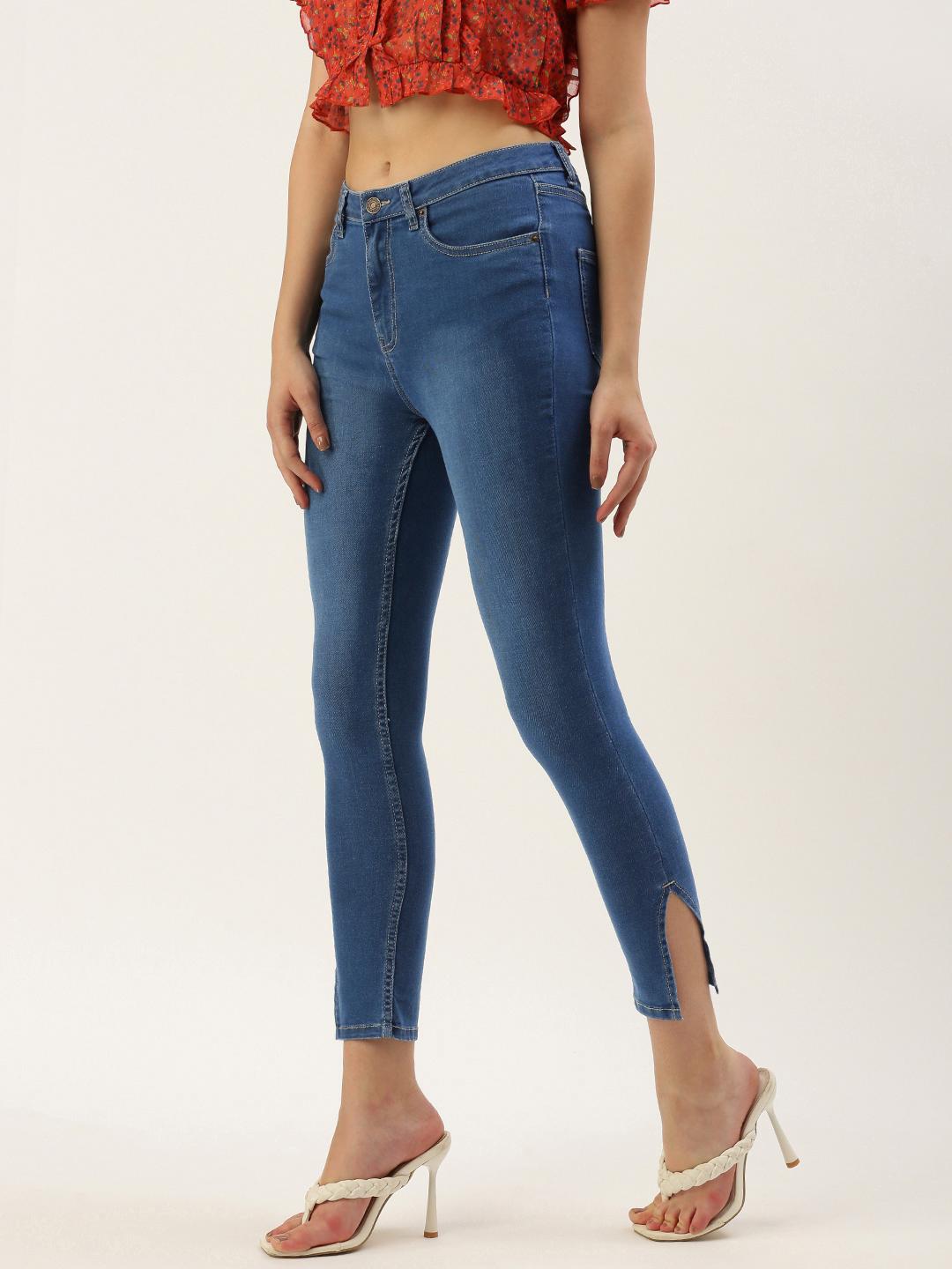FOREVER 21 Women Mid-Rise Skinny Fit Ankle Length Jeans - Main Image