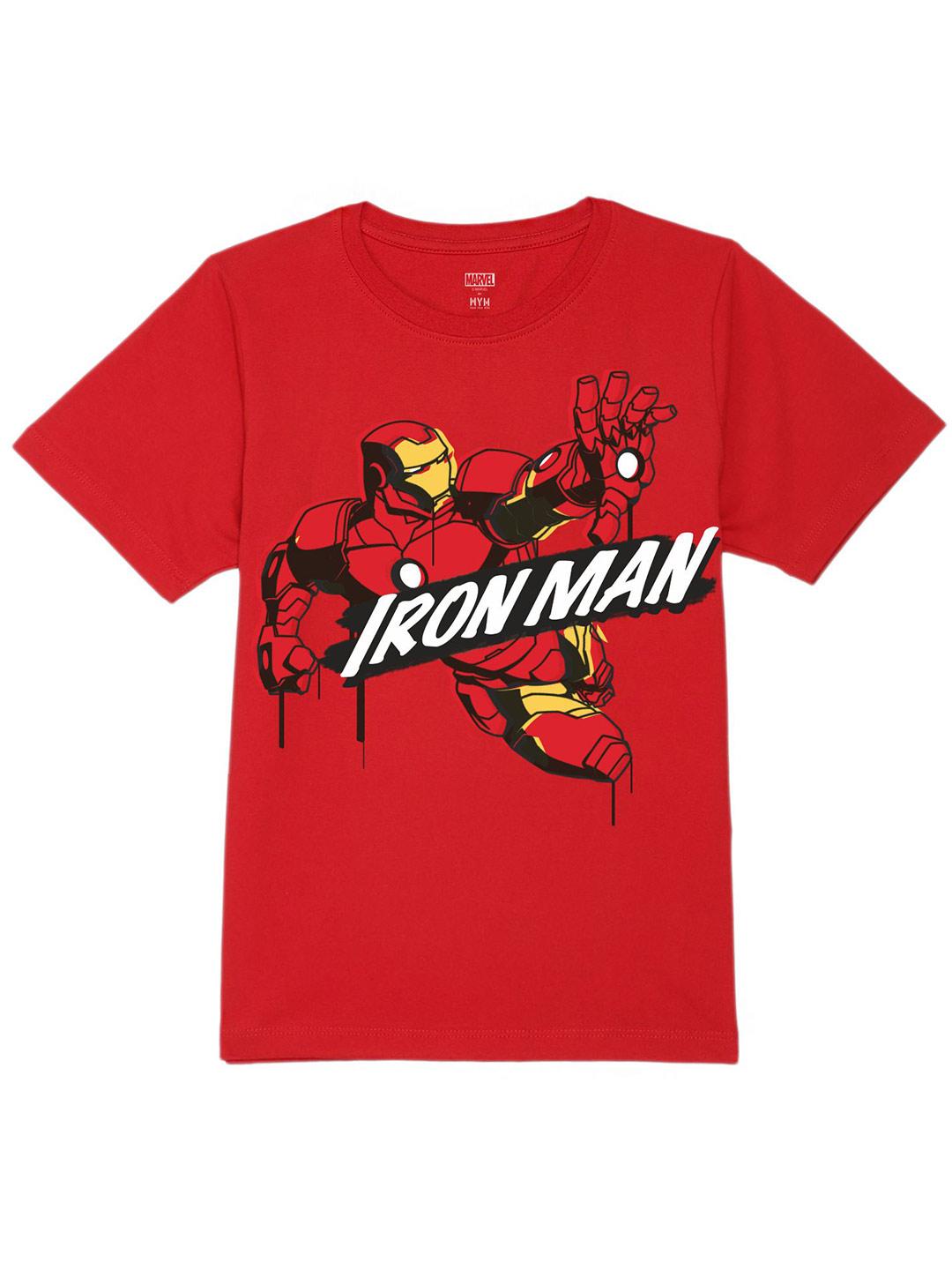 Buy Marvel by Wear Your Mind Boys Iron Man Printed Pure Cotton T