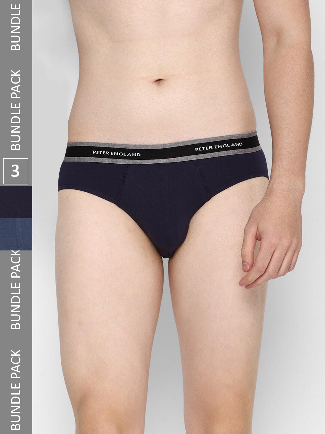 Buy Peter England Men Pack Of 3 Men Anti-Bacterial Basic Briefs