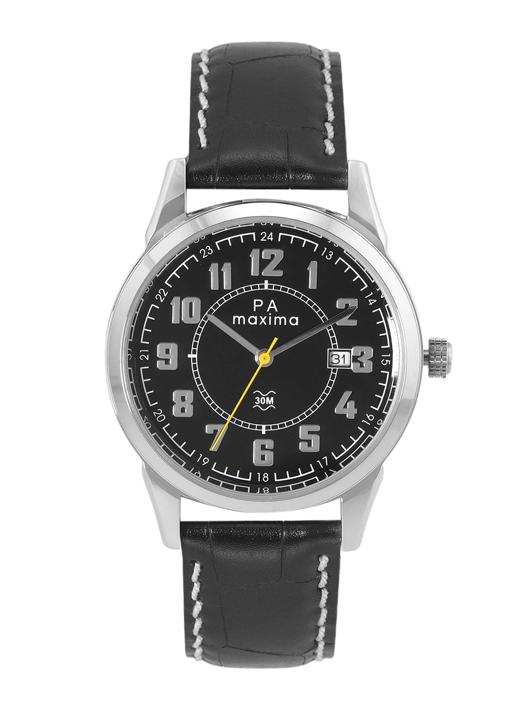 Buy maxima Men Leather Straps Analogue Watch 60095LMGI - Watches