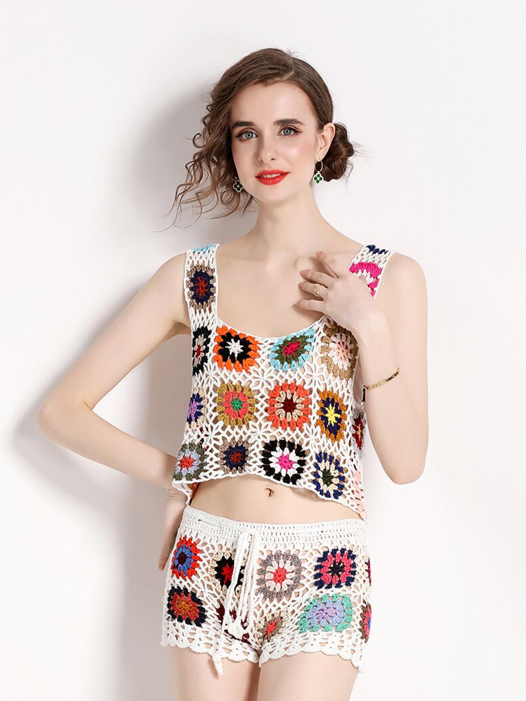 Buy JC Collection Crochet Top with Shorts - Co-Ords for Women
