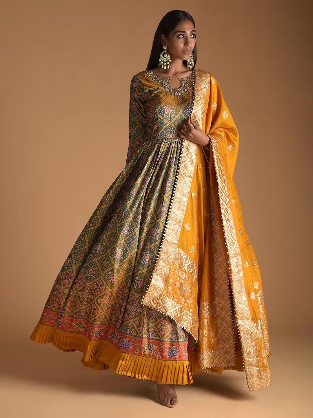 Buy KALKI Fashion Printed A-line Embroidered Ethnic Dress - Ethnic Dresses  for Women 22585548 | Myntra