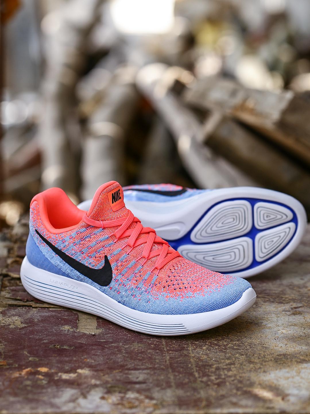Buy Nike Women Blue Coral Pink LUNAREPIC LOW FLYKNIT Running