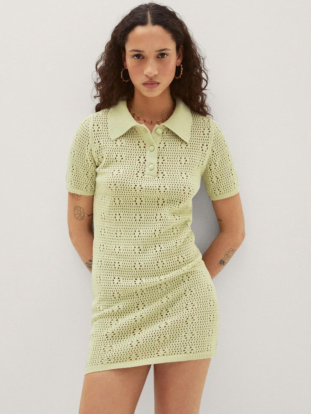 Buy MANGO Pure Cotton Crochet Sheath Mini Dress - Dresses for Women  22671444 | Myntra