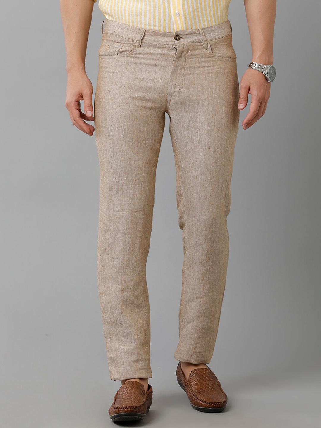Linen Trousers Natural Beige 90’s～ Buy Beige Trousers & Pants for Men by GAP Online | Ajio.com