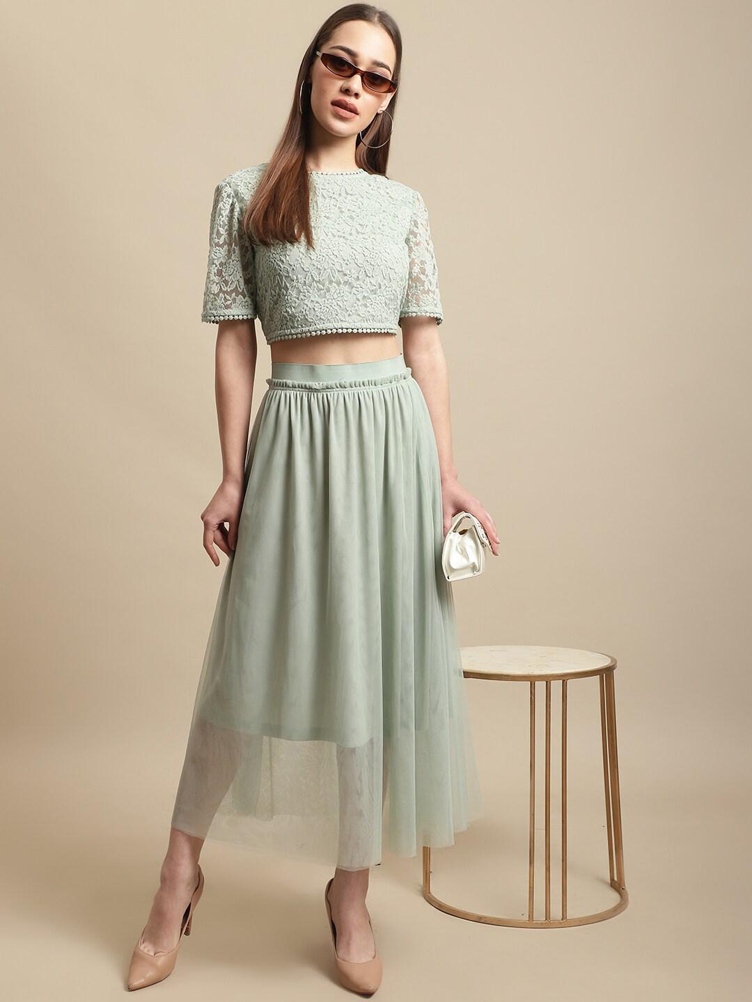 Organic Shrink Lacee Panel Skirt