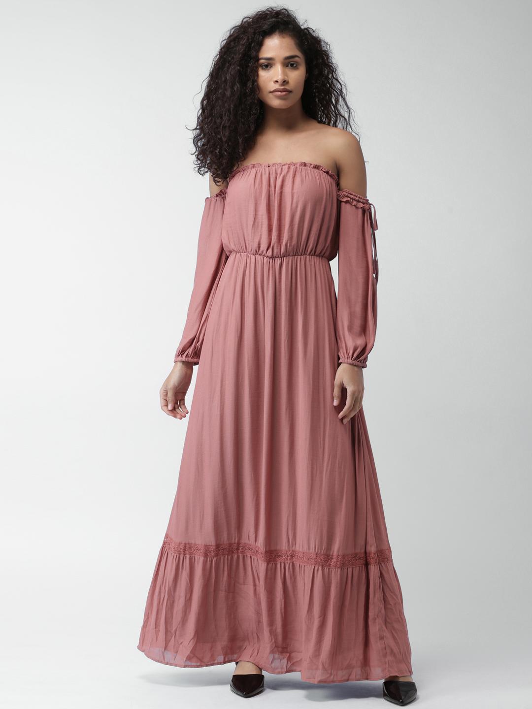 Buy FOREVER 21 Women Pink Solid Maxi Dress - Dresses for Women 2287360 |  Myntra