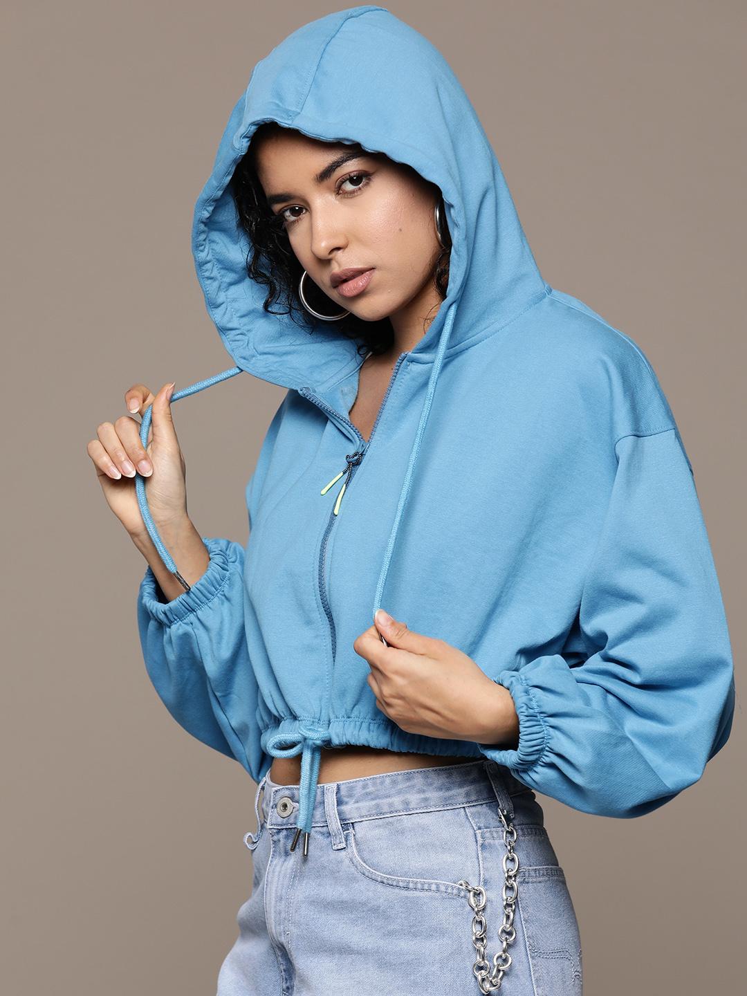 Buy The Roadster Lifestyle Oversized Crop Hooded Sweatshirt