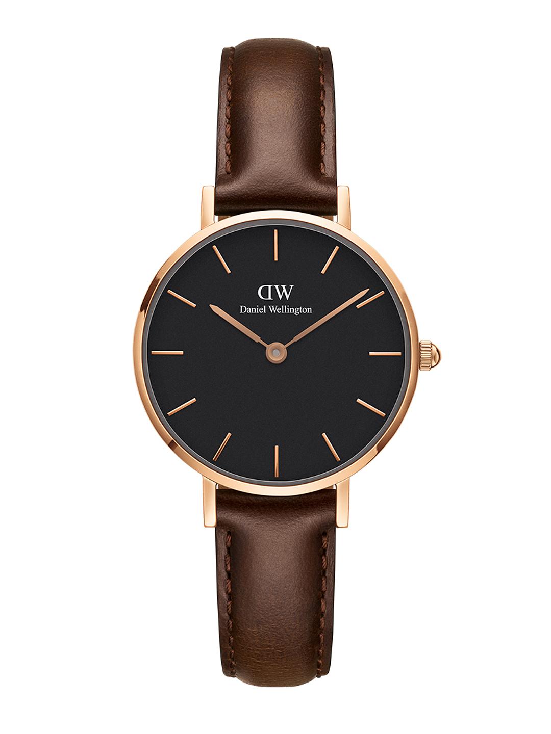 Buy Daniel Wellington Women Petite Bristol Black Rose Gold Watch