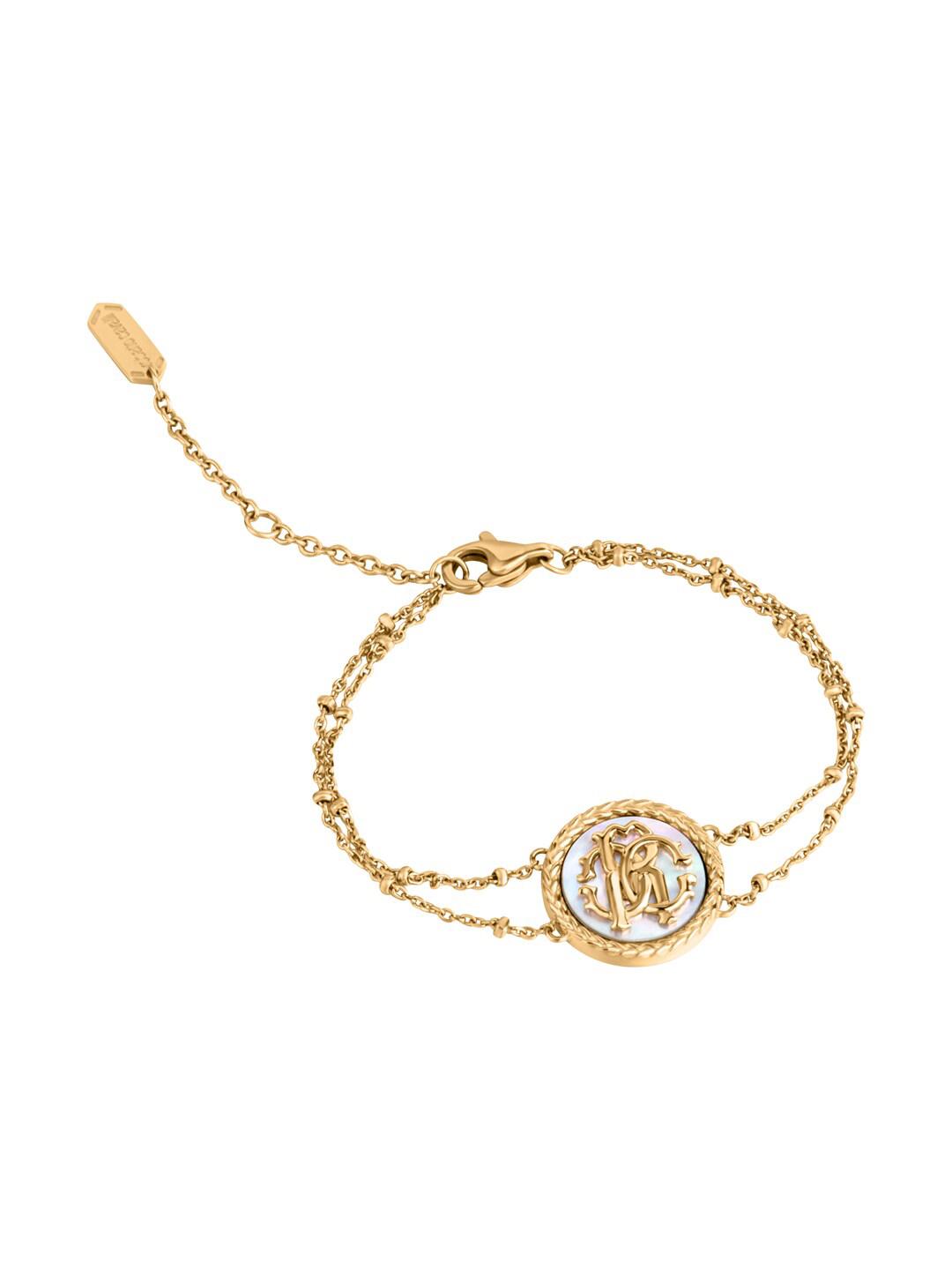 新品 CLASS roberto cavalli チェーンベルトゴールド U ② Buy Roberto Cavalli Gold-Plated Link Bracelet - Bracelet for