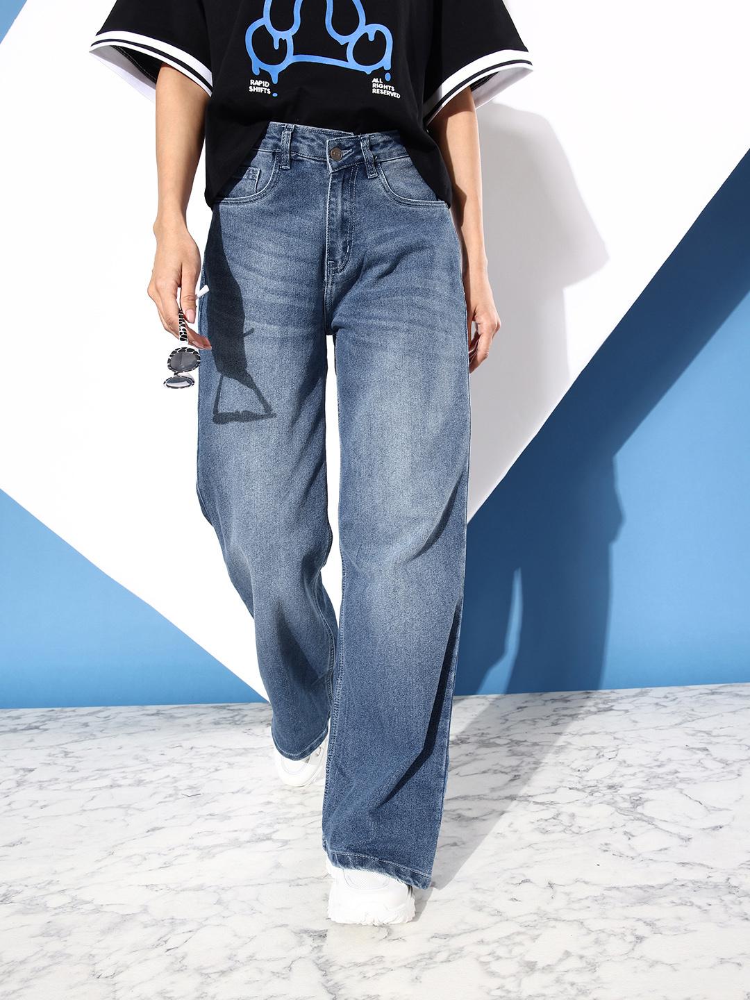 Buy Harvard Women Clean Blue Mid-Rise Romance Ramble-Wide legs