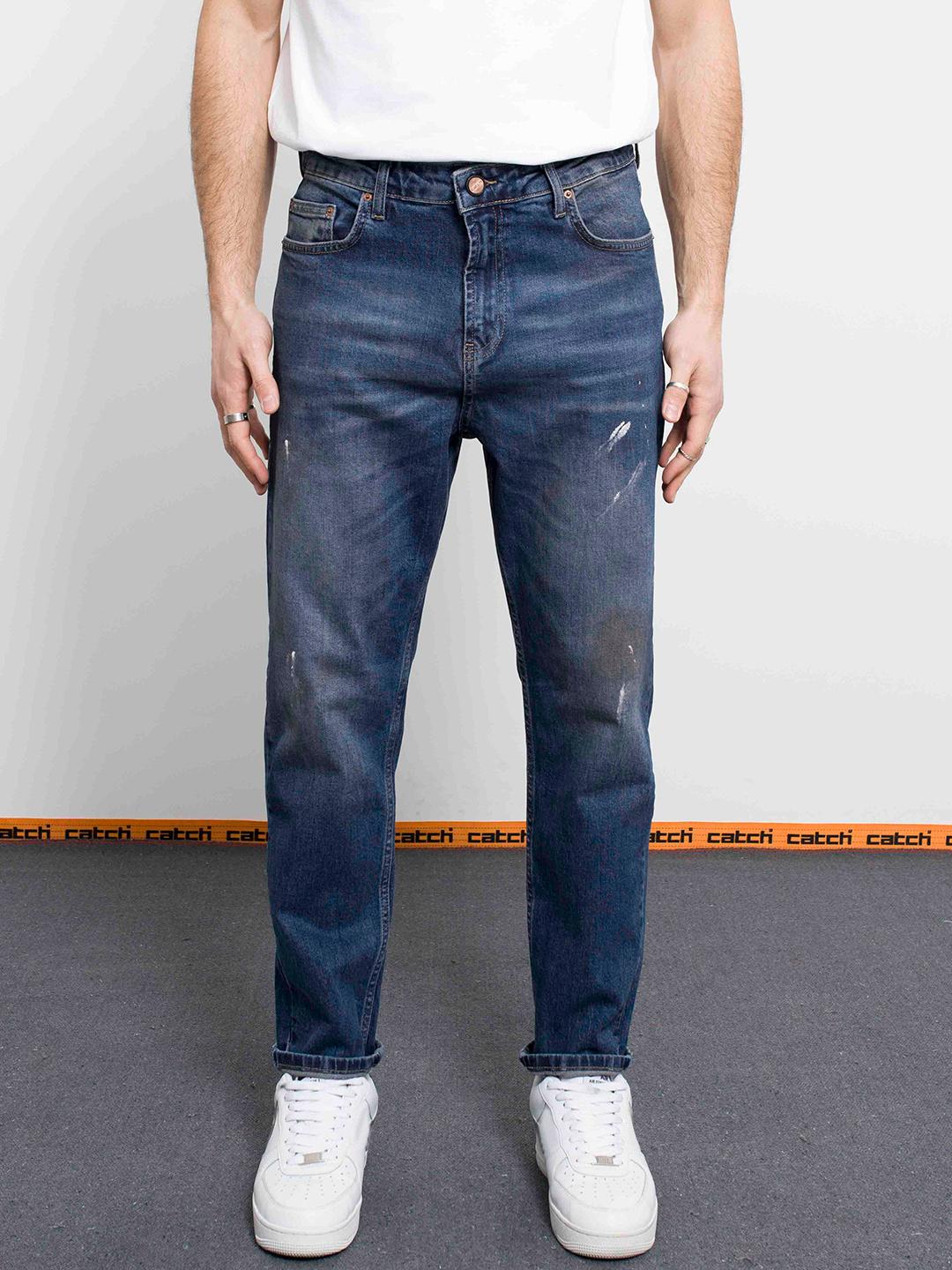 Buy catch Men Light Fade Paint Splatter Effect Stretchable Jeans