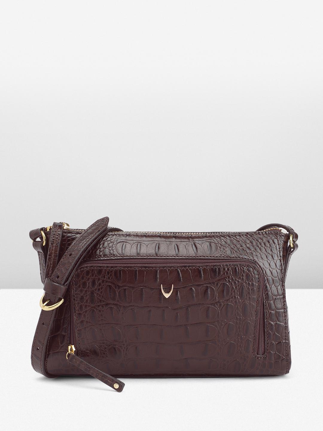 Croc Embossed Brown Croc Shoulder Bag Buy Hidesign LAUREN 03 Croc
