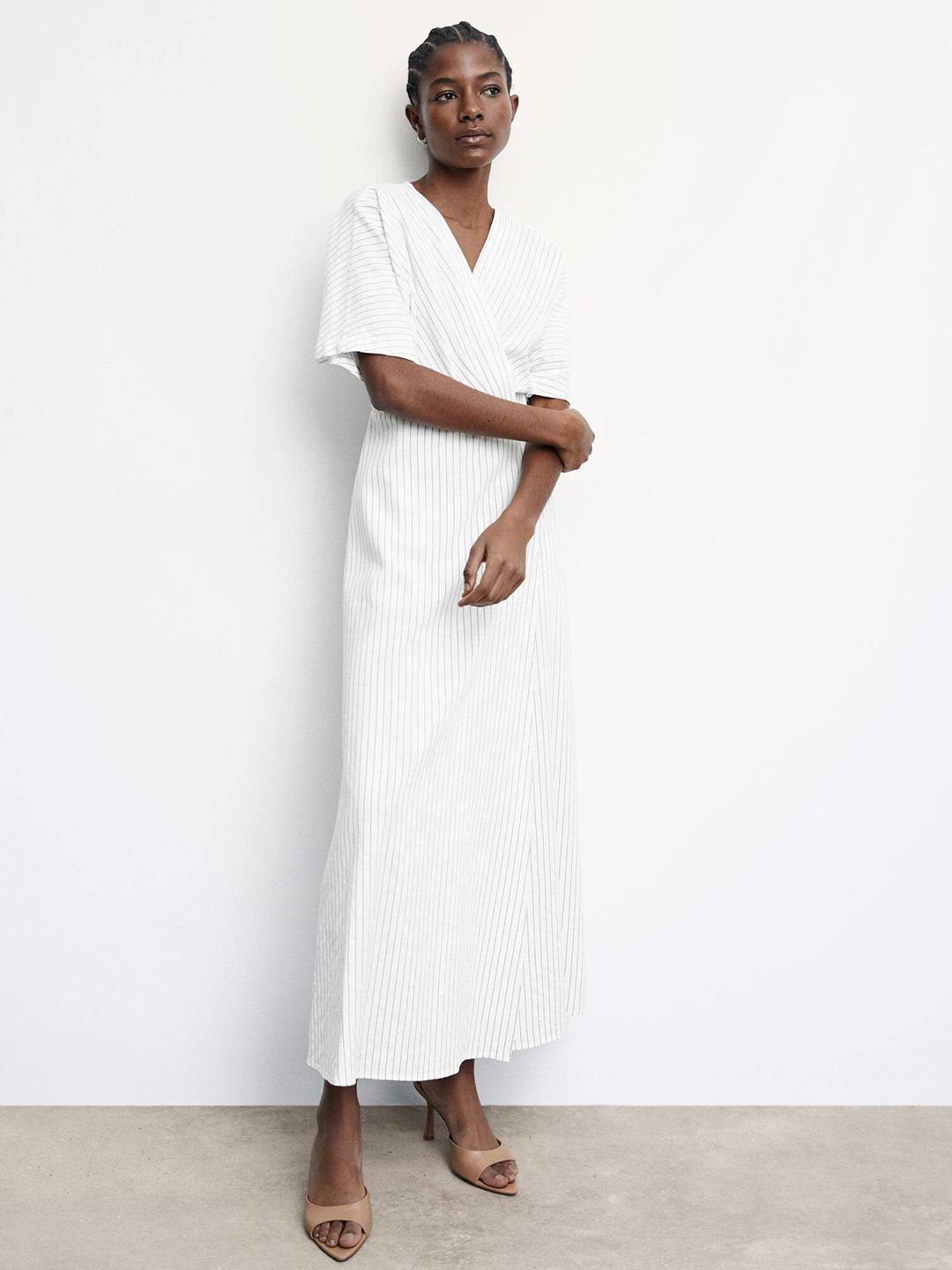 Buy MANGO White Flared Sleeve Maxi Dress - Dresses for Women 23198476 | Myntra Buy MANGO White Flared Sleeve Maxi Dress - Dresses for Women 23198476 | Myntra