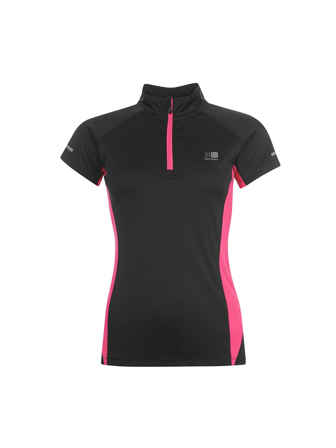 Buy Karrimor Women Multicoloured Solid Round Neck Zipped Short