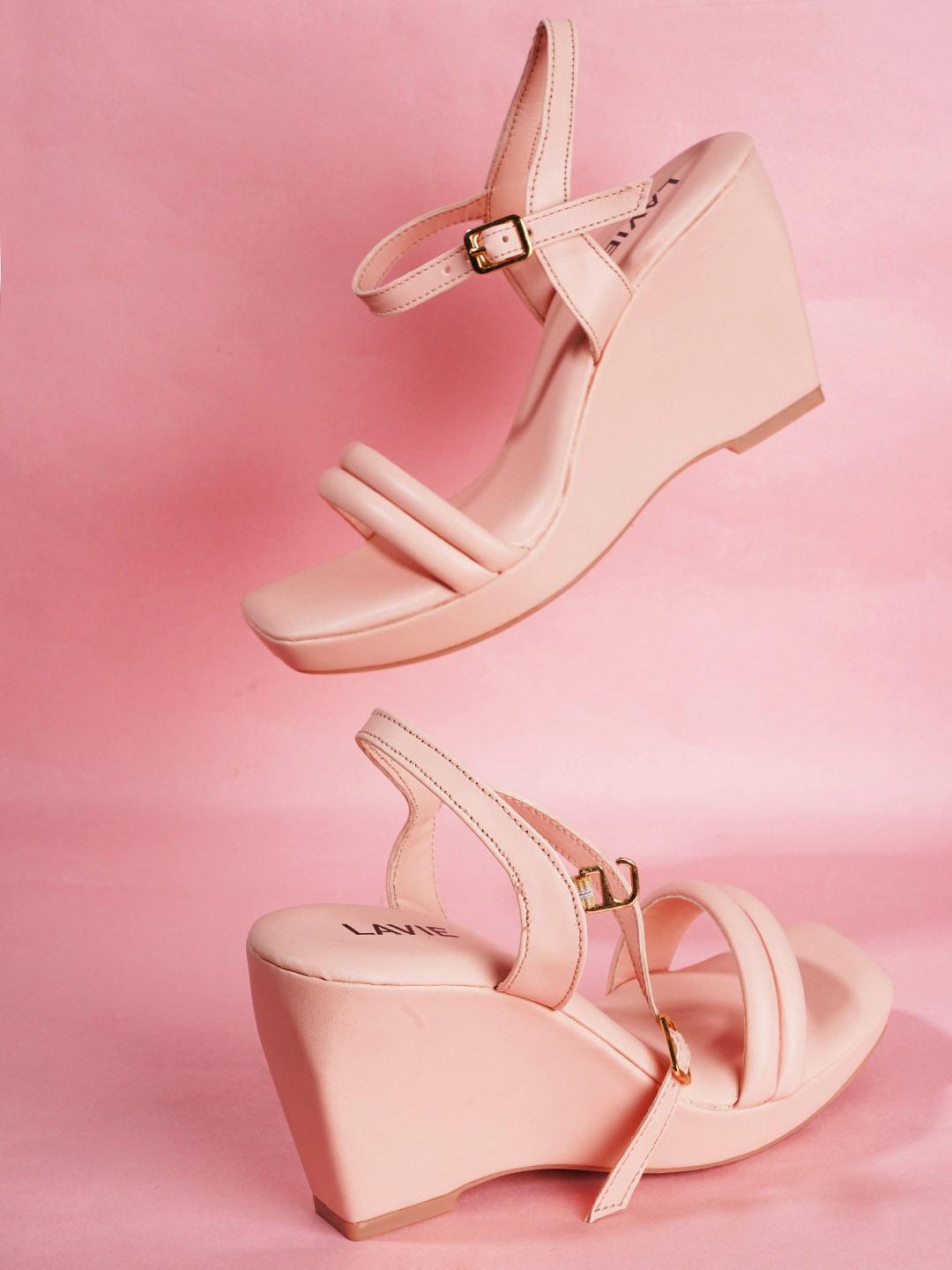 Buy Lavie Open Toe Two Strap Wedges With Ankle Loop Heels for