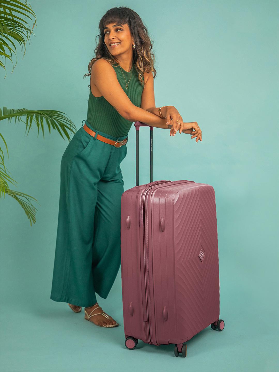 Buy Nasher Miles Antwerp Polypropylene Medium Pink Trolley Bag