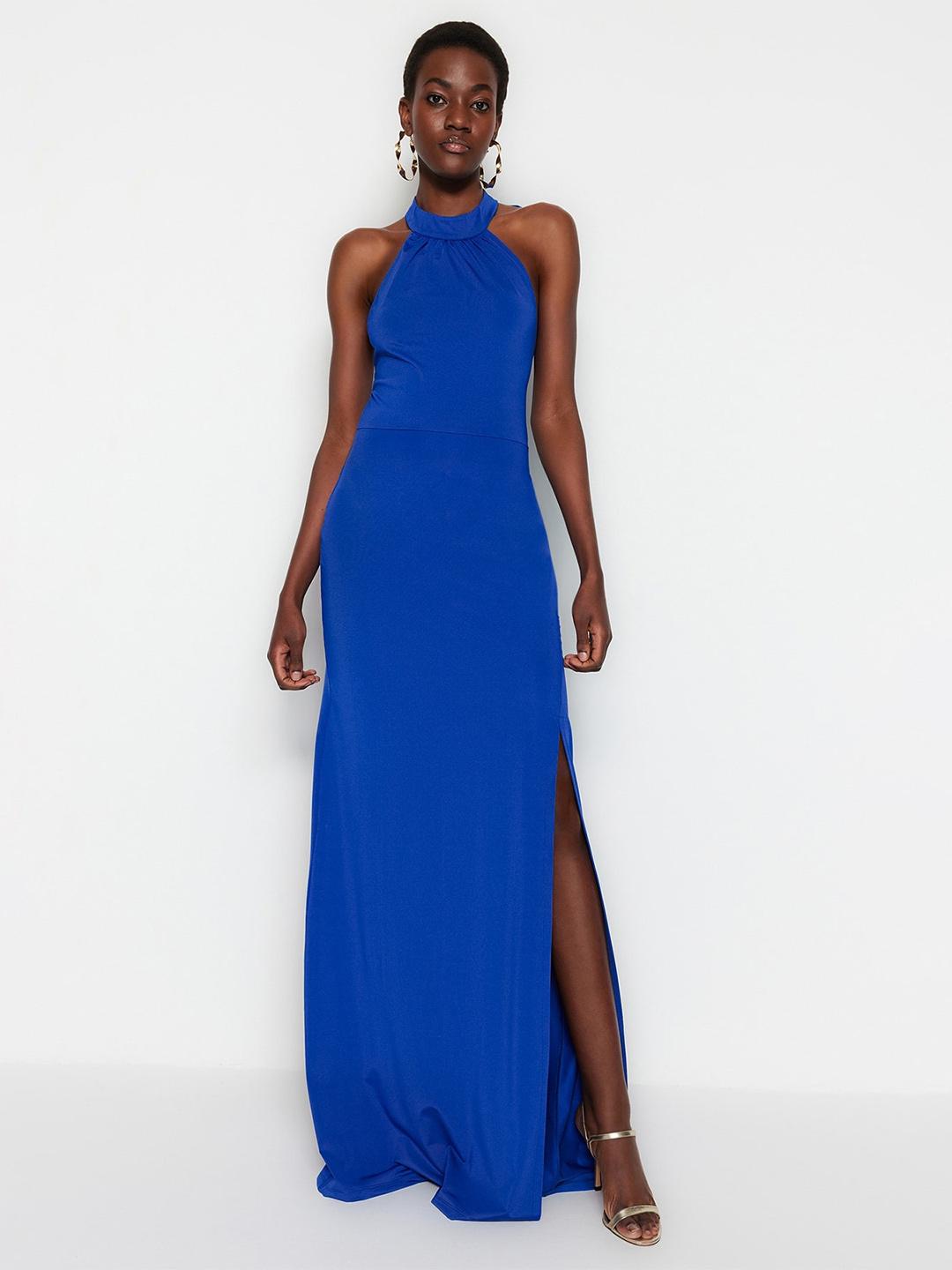 blue halter neck maxi dress Lauryn Halter Neck Maxi Dress main image 1