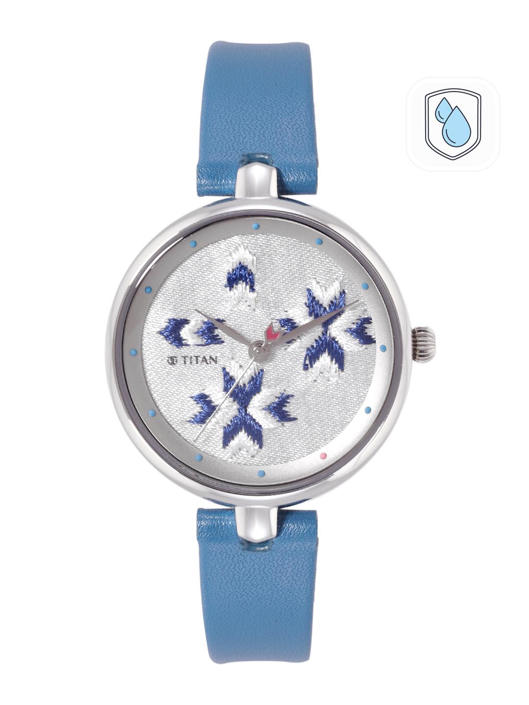Buy Titan Women Patterned Dial & Leather Straps Analogue Watch