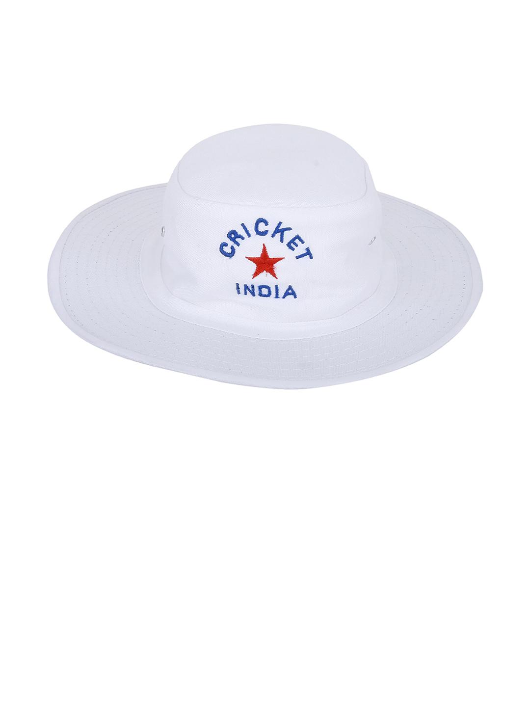 Cricketer Round White Cap Zacharias Men Embroidered Cotton Cricket