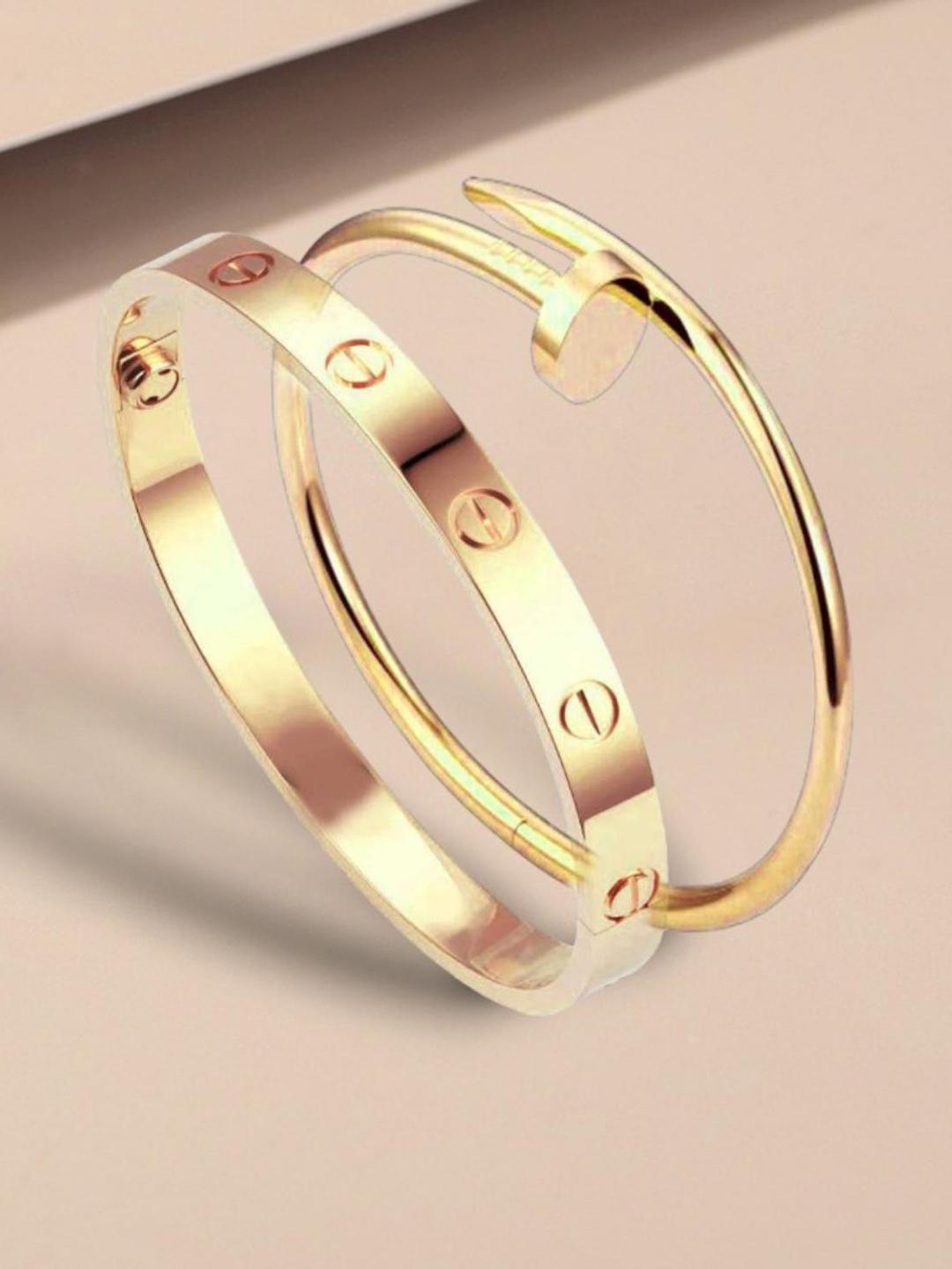 Buy MYKI Women Set of Gold-Plated Bangle-Style Bracelets
